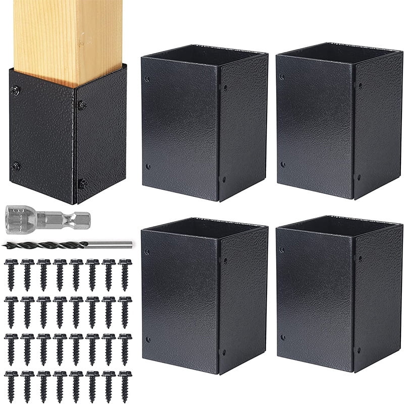 4 Pcs Post Base,Post Base Protectors of 304 Stainless Steel, Fence ...