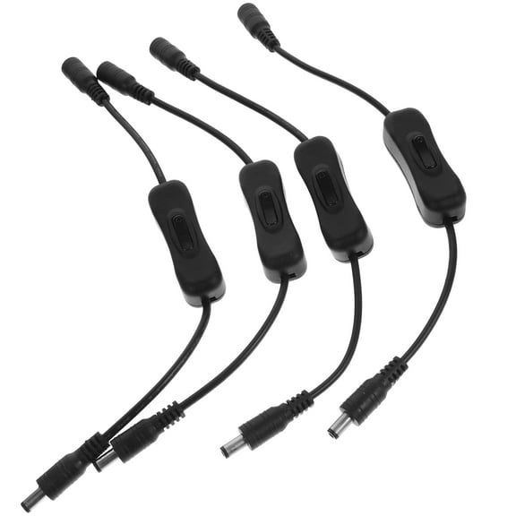 HOMEMAXS Black Power Switch Button with Thickened Copper Wire for Home LED Strip Light Applications 4pcs