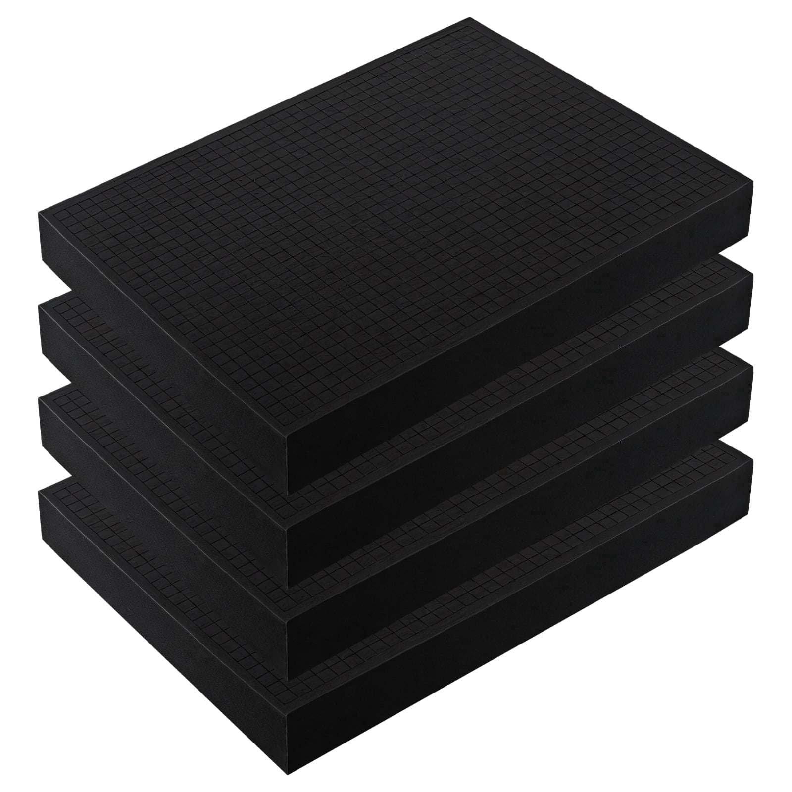 4 Pcs Pre-Cut Grid Foam Inserts for Tool Box, Foam for Pelican Case, Customizable Foam Organizer for Tool Cases, Shock Absorbing Black Polyurethane