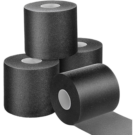 4 Pcs Pre Wrap Athletic 120 Yards Prewrap Headbands for Hair Foam Underwrap Sports Wrap Hair Prewrap Strip Tapes for Ankles Wrists Sports Foam Tape(Black)