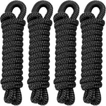 4 Pcs Premium Boat Fender Lines 3/8"x15' with Eyelet, Double Braid Nylon Boat Bumper Rope for Docking Boat Lines Dock Ties