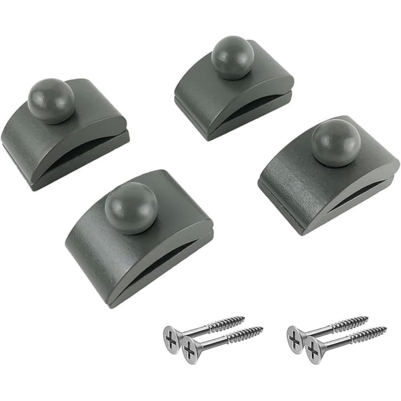 4 Pcs Premium Wall Tapestry Hanger, Durable Small Tapestry Wall Hanging Clips with 4 Screws for Easy Display - Quilting Supplies - Wood, 3.25 x 2 Inches - Grey Finish