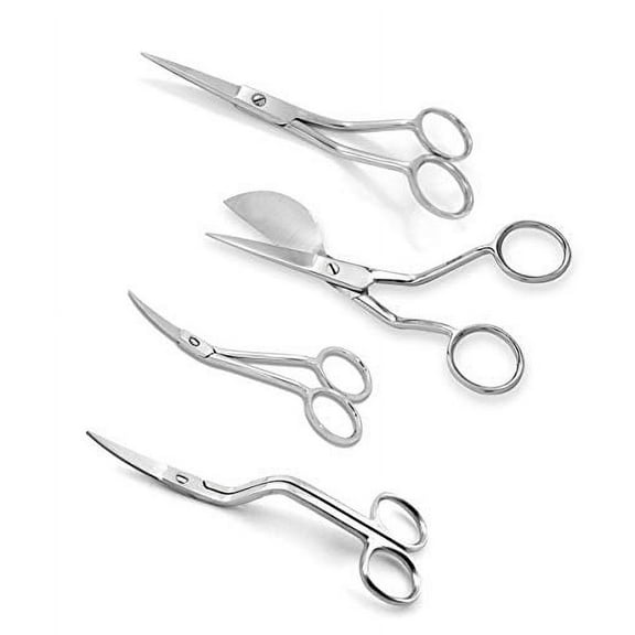 4 Pcs Professional Embroidery Duckbill Applique Scissors - Stainless Steel
