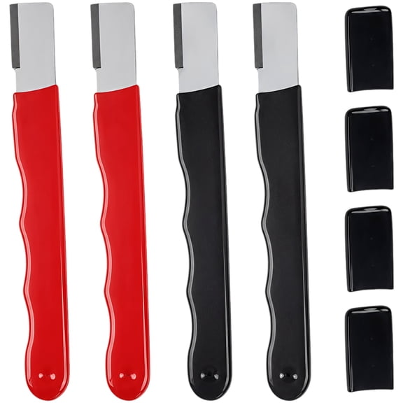 4 Pcs Pruning Shears Cutter Sharpener Set, Diamond Cutter Sharpener with Protective Covers for Quick Edge Restoration, Portable Sharpening Tool for Garden Shears, Electric Pruning Scissors, Red Black
