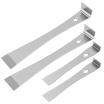 4 Pcs Pry Bar Scraper Set with Built in Nail Puller Stainless Steel Pry Bar Set Multifunctional Crowbar Tool Portable Trim Puller Tool for Kitchen Remodel Scraping Pulling Lifting Silver