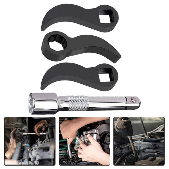 KTTOOL 3-Piece Pry Bar Wrench Adapter Head Set – Steel Crowbar Bits For Half Shaft Removal