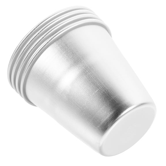 KALLORY Set of 4 Round Stainless Steel Pudding Cups for Baking and Desserts, Metal Bakeware Molds
