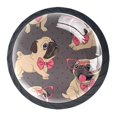 thumbnail image 1 of 4 Pcs Pug Puppy Knobs for Kitchen Cabinet Cupboard Dresser Bookcase Drawer Pulls Handles Round Home Decor, 1 of 8