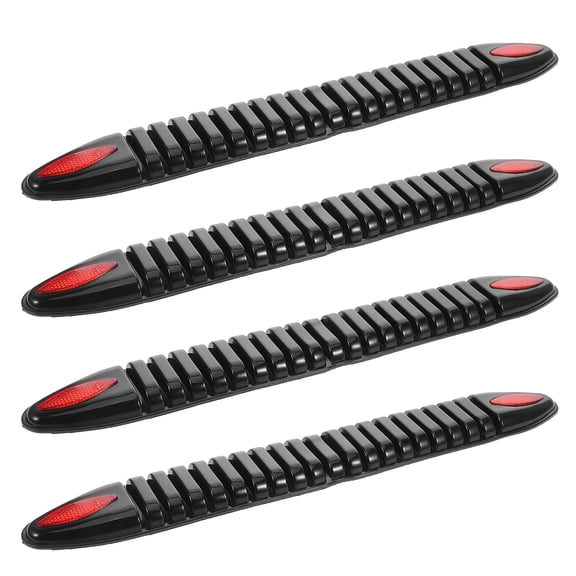 4 Pcs Puncture Kit Car Protection Strip PVC Bumper Guard 39.50X5.00X1.00CM Black