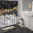 thumbnail image 1 of Luxury Marble Shower Curtain Sets 4-Piece Waterproof Polyester 72x72 Inch, Purple Marble & Gold Vein Design with Non-Slip Bath Mat & Toilet Cover, Modern Bathroom Decor Includes 12 Hooks​, 1 of 7