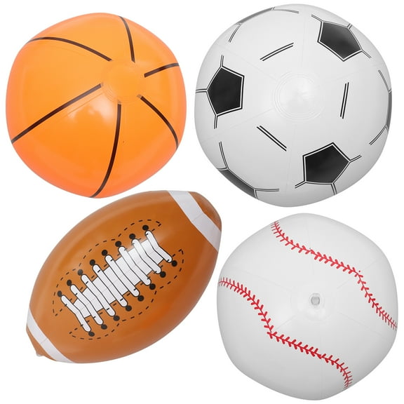 4 Pcs Pvc Swimming Pool Balls Teeball Baseballs Inflatable Party