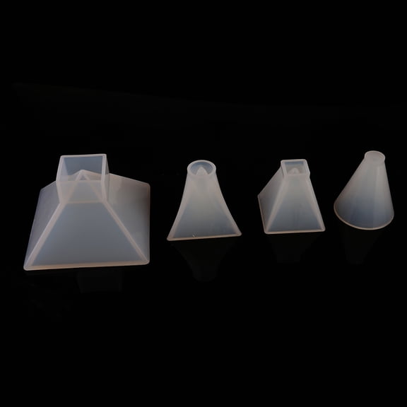 4 Pcs Pyramid Silicone Molds for Epoxy Resin Casting Making Desk Ornament