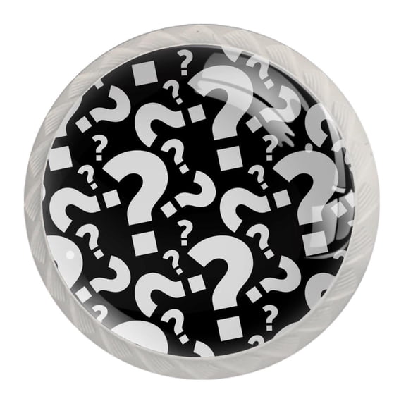 4 Pcs Question Mark Knobs for Kitchen Cabinet Cupboard Dresser Bookcase Drawer Pulls Handles Round Home Decor