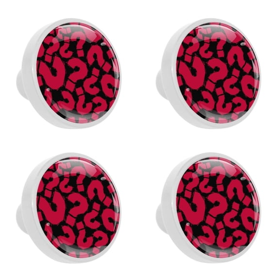 4 Pcs Question Marks Knobs for Kitchen Cabinet Cupboard Dresser Bookcase Drawer Pulls Handles Round Home Decor