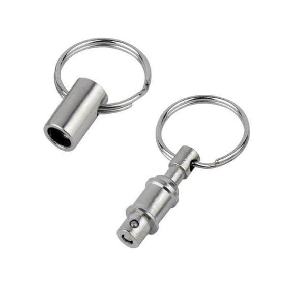 4 Pcs Quick Release Detachable Pull Apart Keychain, Silver Dual Key Ring Snap Lock Holder, Lock Valet Keys Diy Crafts Accessories Kilougeis