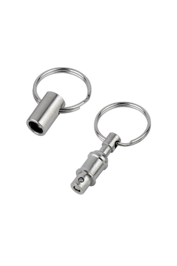 4 Pcs Quick Release Detachable Pull Apart Keychain, Silver Dual Key Ring Snap Lock Holder, Lock Valet Keys Diy Crafts Accessories Kilougeis
