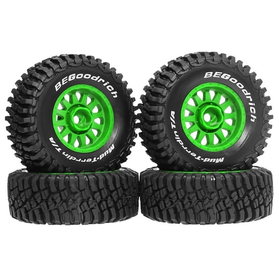 4 Pcs RC Car Tires Sturdy Replacement Wheels for RC Trucks Universal Wheel Hubs Upgrade Alloy for Off Road 1/16 Models