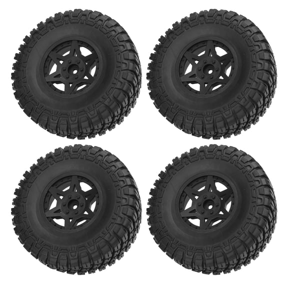4 Pcs RC Short Course Truck Wheels, 120mm / 4.72 Inches Rubber Tires and Plastic Hex Hubs Heavy Duty RC Truck Replacement Part Set for 1/10 Slash 4x4 2WD Arrma Redcat HPI