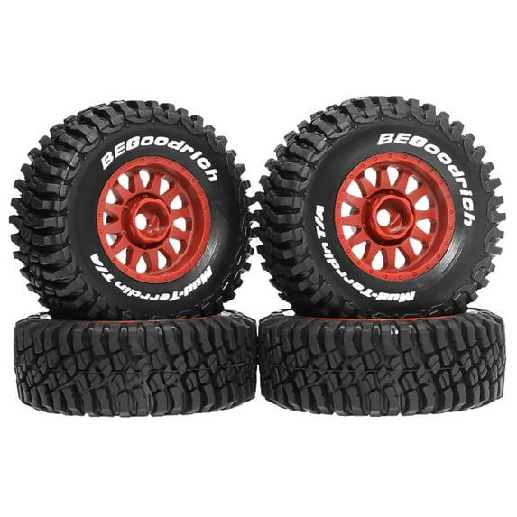4 Pcs RC Wheels and Tires RC Truck Tires Sturdy Replacement Alloy Construction for 1 14 1 16 RC Vehicles