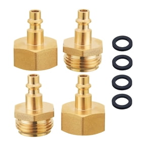 4 Pcs RV Blowout Adapter Air Compressor 1/4inch Quick Connect Plug To GHT 3/4inch Garden Hose Faucet For Boat Camper