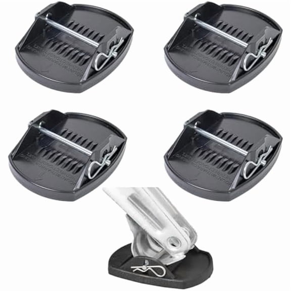 4 Pcs RV Jack Pads for Travel Trailers and Campers, Trailer Stabilizer Leg Pads with Locking Pins, Wide Base Anti-Sink Support for Leveling, 7.2 x 5.1 x 2 in