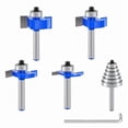 thumbnail image 1 of 4 Pcs Rabbeting Router Bits Set 1/4 Inch Shank with 6 Bearing Set - Adjustable Multi Depths Cutter, 1 of 6