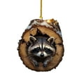 thumbnail image 1 of 4 Pcs Raccoon Christmas Ornament Christmas Tree Animal Pattern 2D Acrylic Ornament Squirrels Raccoons Pendant Animal Decoration Christmas Decor Keepsake, 1 of 8