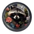 thumbnail image 1 of 4 Pcs Raccoon Knobs for Kitchen Cabinet Cupboard Dresser Bookcase Drawer Pulls Handles Round Home Decor, 1 of 8