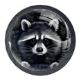 thumbnail image 1 of 4 Pcs Raccoon Knobs for Kitchen Cabinet Cupboard Dresser Bookcase Drawer Pulls Handles Round Home Decor, 1 of 8
