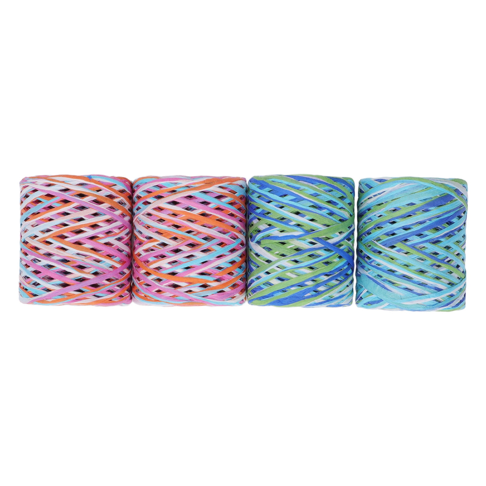 4 Pcs Raffia Paper Ribbon 120m Length Colorful Eco Friendly Recyclable