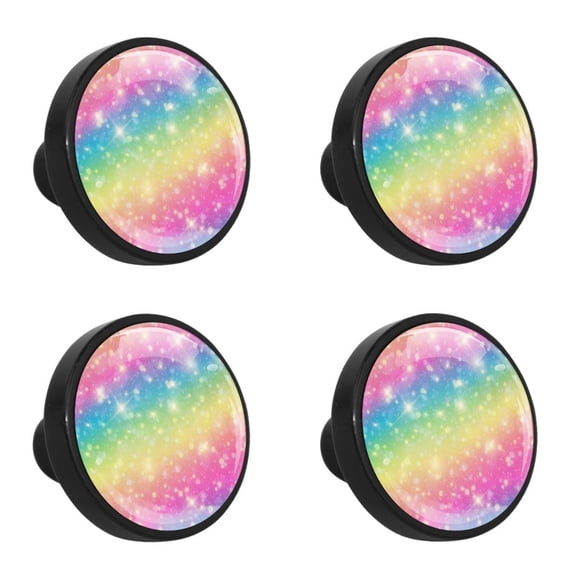 4 Pcs Rainbow Color Knobs for Kitchen Cabinet Cupboard Dresser Bookcase Drawer Pulls Handles Round Home Decor