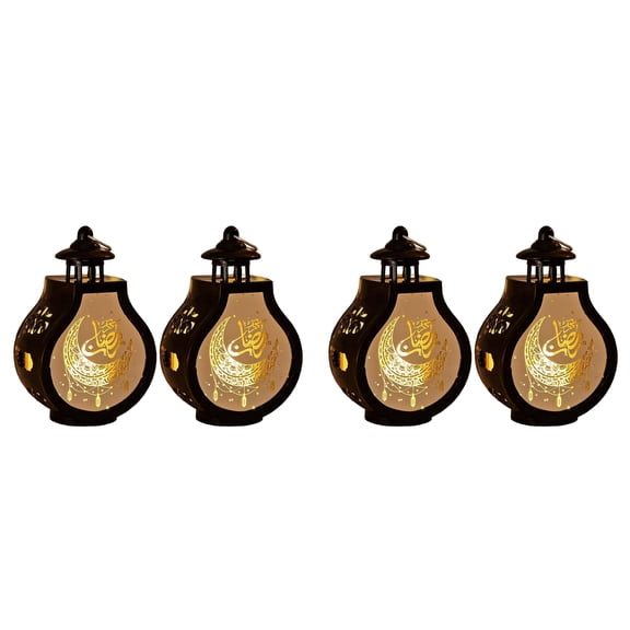 4 Pcs Ramadan Lantern Vintage Candle Lantern Decorative Hanging Lantern Eid Mubarak Lantern Home Decor
