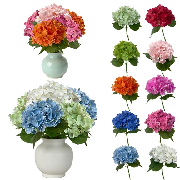 4 Pcs Real Touch Hydrangea Artificial Flowers 20 inch Large Lifelike Light Latex Faux Hydrangea, Fake Flowers for Home Decoration Bridal Bouquet Wedding Decor Pink