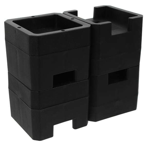 Black Silicone Bed Risers Set of 4 for Fixed Caster Wheels Increases Height and Prevents Sliding