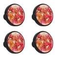 thumbnail image 1 of 4 Pcs Red Flowers Knobs for Kitchen Cabinet Cupboard Dresser Bookcase Drawer Pulls Handles Round Home Decor, 1 of 5