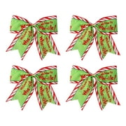1 Pcs Red Green Grin-ch Christmas Bows,Large Christmas Wreaths Bows for Tree Gift Wrapping Garland,Christmas Decoration Holiday Party Crafts Xmas Tree Ribbon Ornaments,F-15*15cm