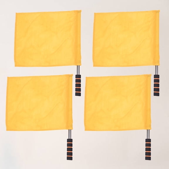 4 Pcs Referee Flag Soccer Flags Sports Linesman Judge Yellow