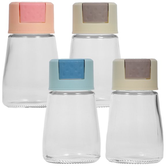 Set of 4 Refillable Bottles - Spice Containers for Kitchen and Dining Table