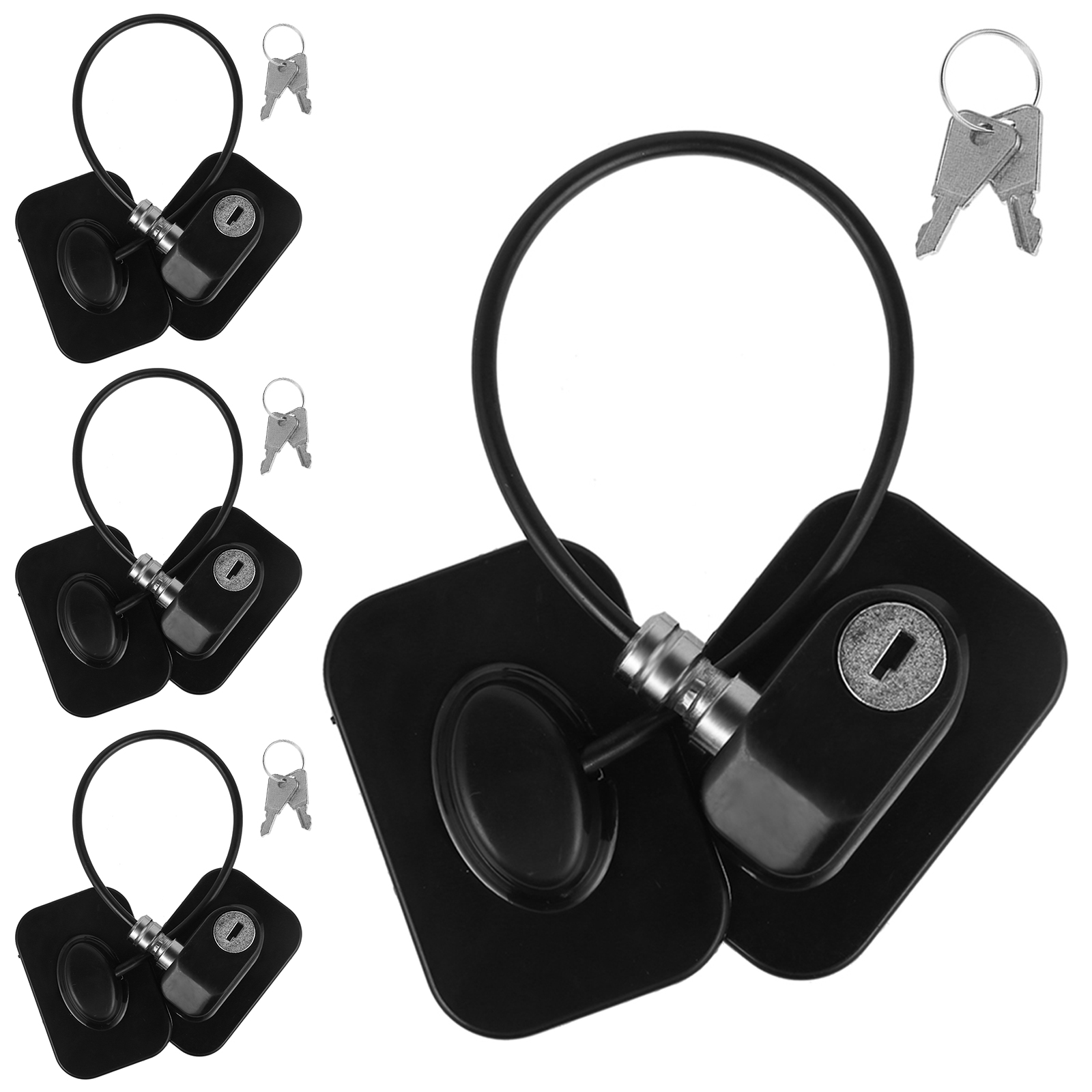 4 Pcs Refrigerator Lock with Keys Adhesive Fridge Lock with Rubber Wire ...