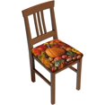 thumbnail image 1 of 4 Pcs Removable Chair Seat Covers For Dining Room, Fruit Pumpkin Harvest Stretchable Office Kitchen Chair Slipcovers Cushion Protector Thanksgiving Sunflowers Furniture Decor, 16.9x16.9 Inches, 1 of 6