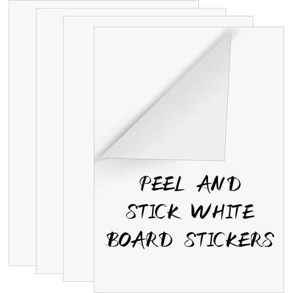 4 Pcs Removable Dry Erase Sheets, Dry Erase Board Sticker, Self Adhesive Dry Erase Marker, White Board Stick for Wall Desk Refrigerator Door Locker Home Office Classroom (11.69'' x 8.27'')