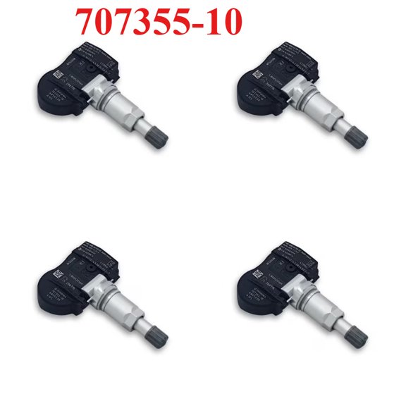 4 Pcs Replacement 433MHz TPMS Sensor for BMW 1/2/3/4 Series, i3/i8, X1/X2/X5/X6, MINI, and F20/F21/F22/F23 LCI / F87 M2. Part Number: 707355-10.