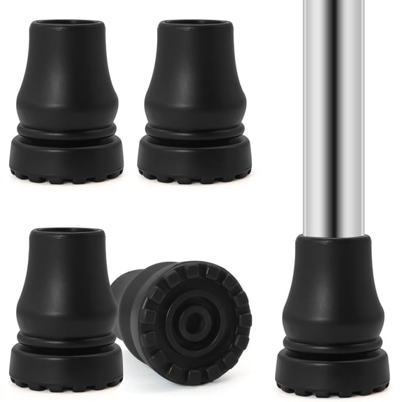4 Pcs Replacement Crutch Tips 3/4 Inch Crutch Feet Cap Hiking Walker Tips Heavy Duty Rubber Crutch Accessories for Canes Walking Sticks Walkers Commodes Shower Chairs