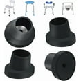 thumbnail image 1 of 4-Pack Replacement Feet for Shower Chair and Bath Seat, Heavy-Duty Rubber Leg Caps for Shower Stools (Fits 1-1/8" Diameter，black), 1 of 7