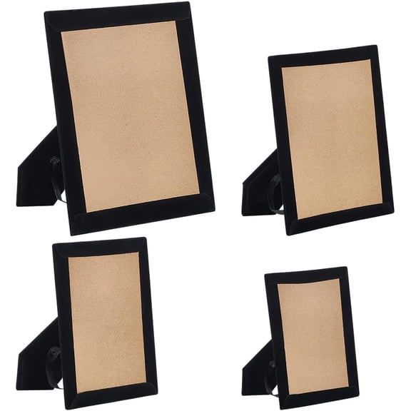 4 Pcs Replacement Picture Frame Easel Back 4 Styles Covered Velvet Picture Backing Board Easel Back for oto Frames Tile Art