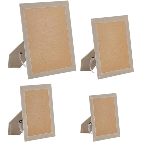 4 Pcs Replacement Picture Frame Easel Back 4 Styles Covered Velvet oto Backing Board Picture Easel Back for oto Frames Tile