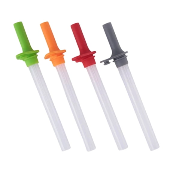 4 Pcs Replacement Straws with Bite Valve,Reusable Water Bottle Replacement Straws,Silicone Bite Valve Replacement Reusable Straw,Replacement Straw Set,Water Bottle Accessories,(Mixed 4PCS,6.3 in)