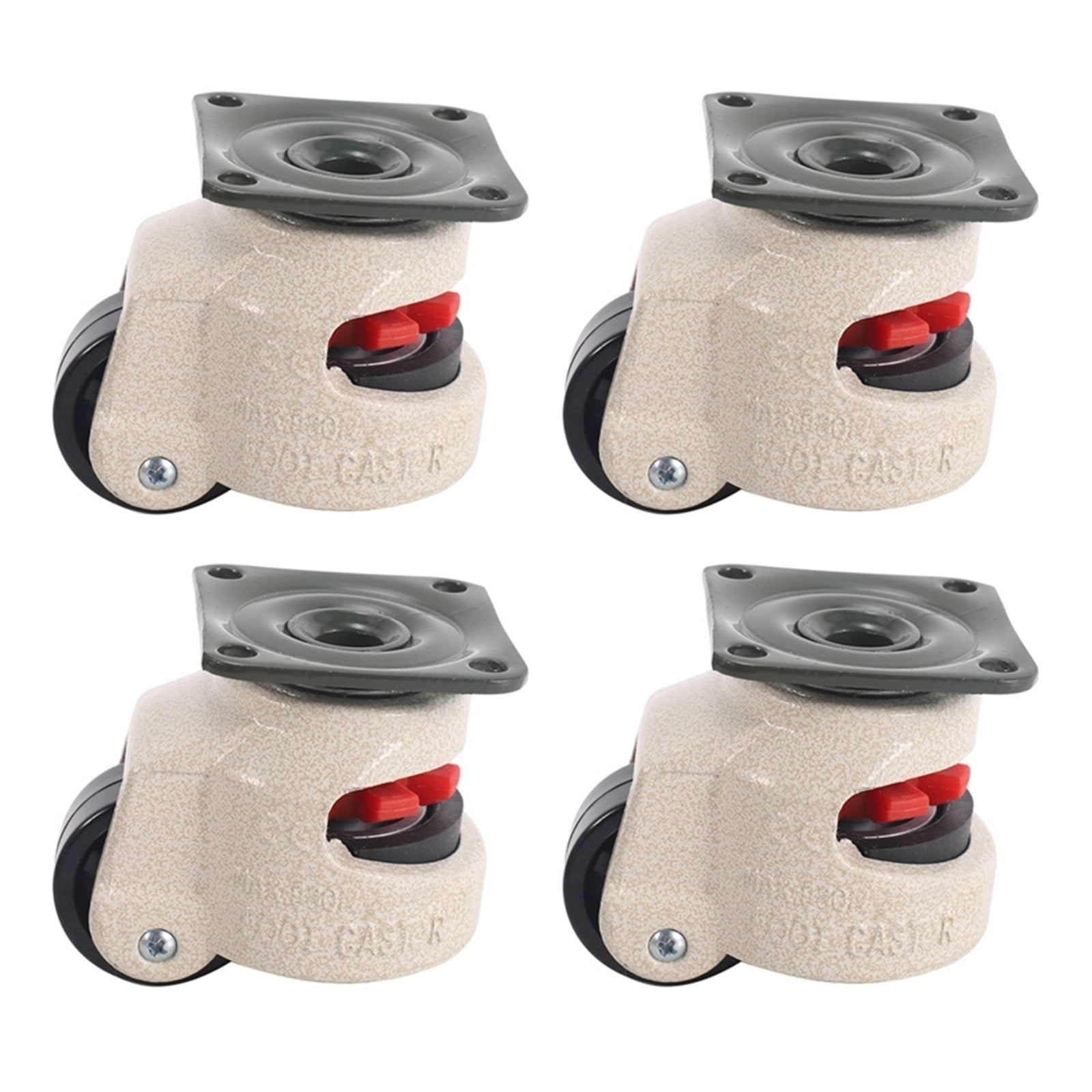 4 Pcs Retractable Leveling Casters Industrial Machine, Swivel Caster Castor Wheel For Office Chair Trolley 330 Lbs Capacity GD-40 ,Easy to Use
