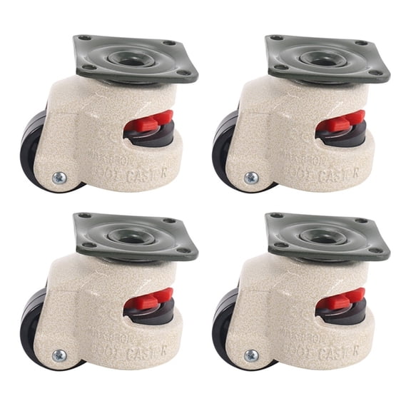 4 Pcs Retractable Leveling Casters Industrial Machine, Swivel Caster Castor Wheel For Office Chair Trolley 330 Lbs Capacity GD-40