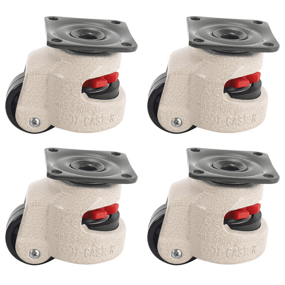 4 Pcs Retractable Leveling Casters Industrial Machine Swivel Caster Castor Wheel for Office Chair Trolley 220lbs Capacity -40F